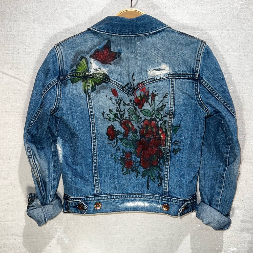 Rose Graffiti Jean Jacket